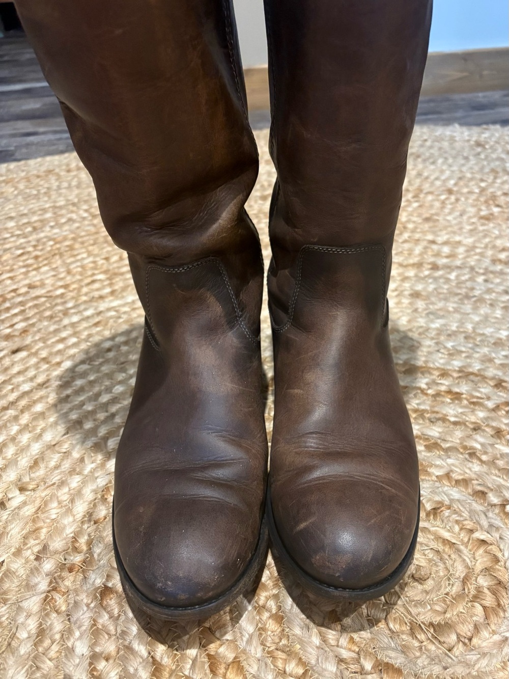 Tall Brown Leather Women’s Boots - Frye - Picture 5 of 13